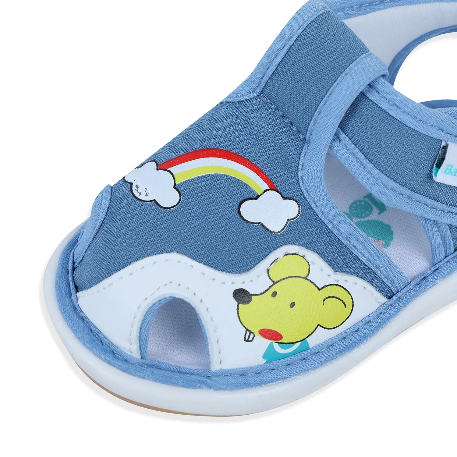 Baby Moo Rainbow Chu-Chu Sound Breathable Anti-Skid Sandals - Blue
