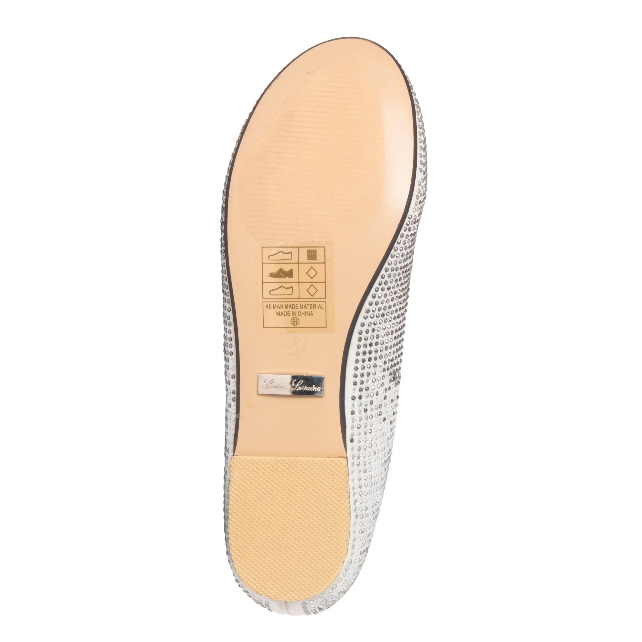 BELLA POINTY TOE PUMP FLATS WITH SPARKLY RHINESTONE DETAILING