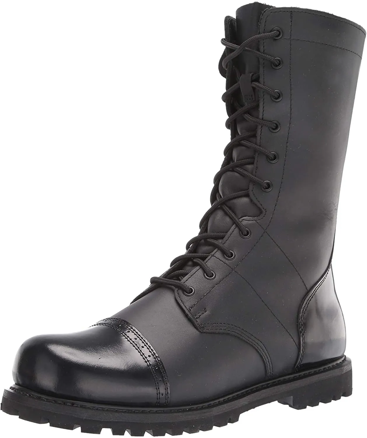 Black Leather Military Boots