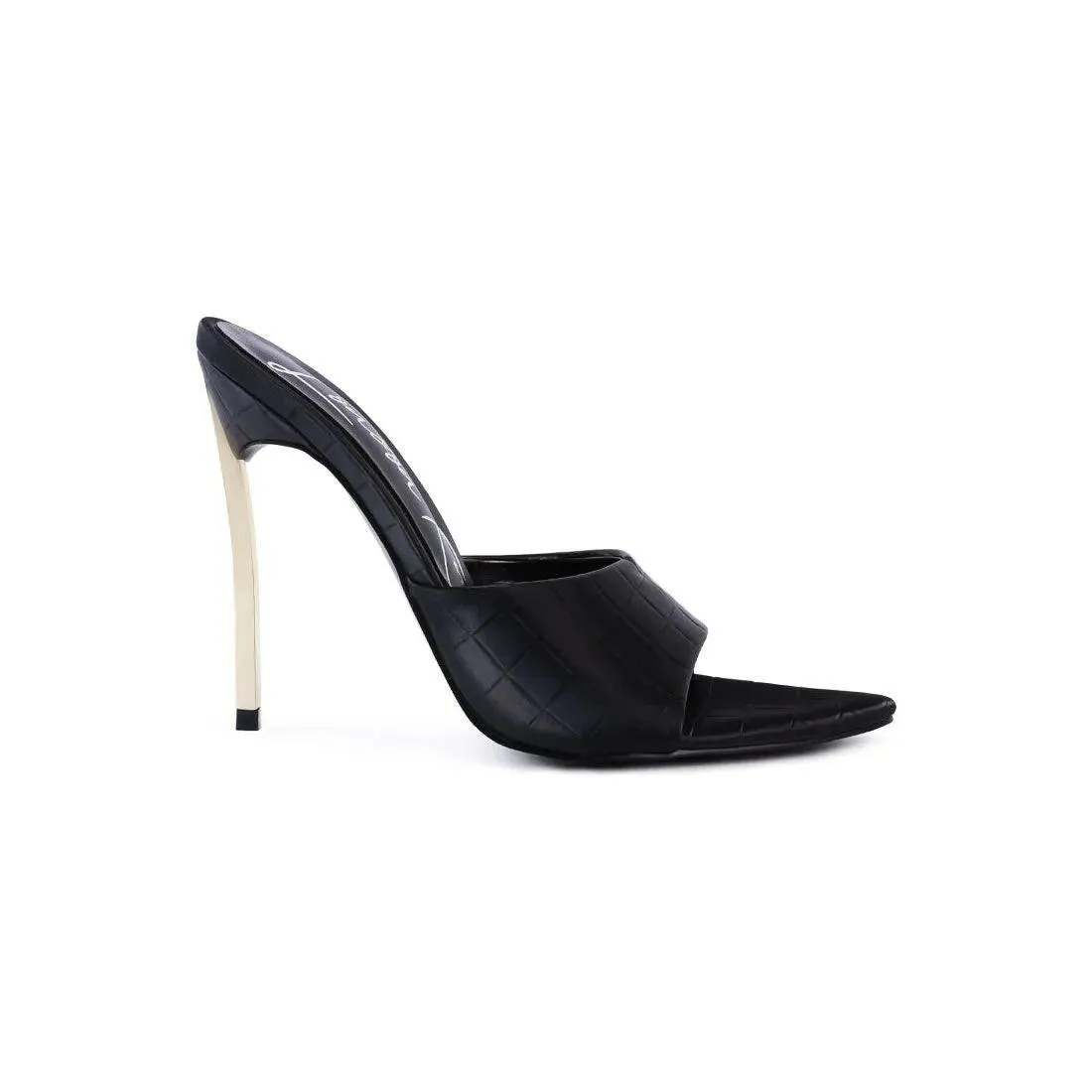 Bottoms Up Strappy Slip On Stiletto Heels