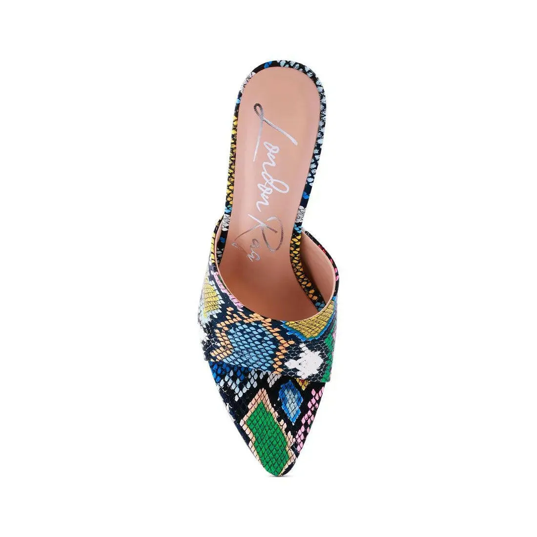 Bottoms Up Strappy Slip On Stiletto Heels