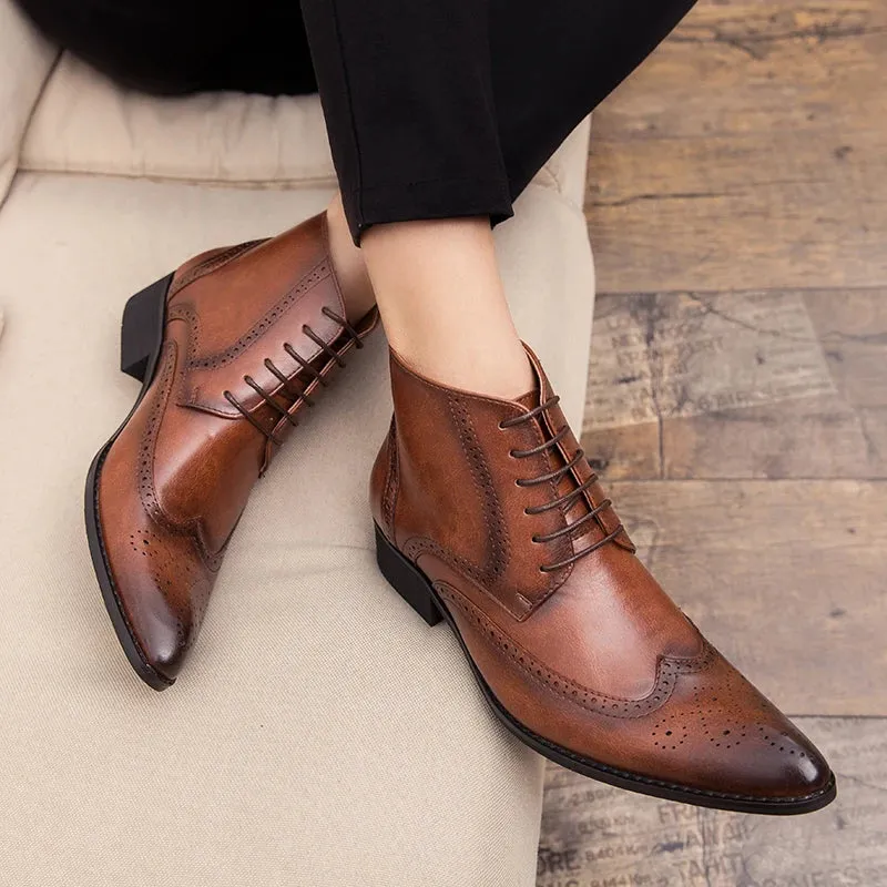 Classy Kevin snip toe high Chelsea boots