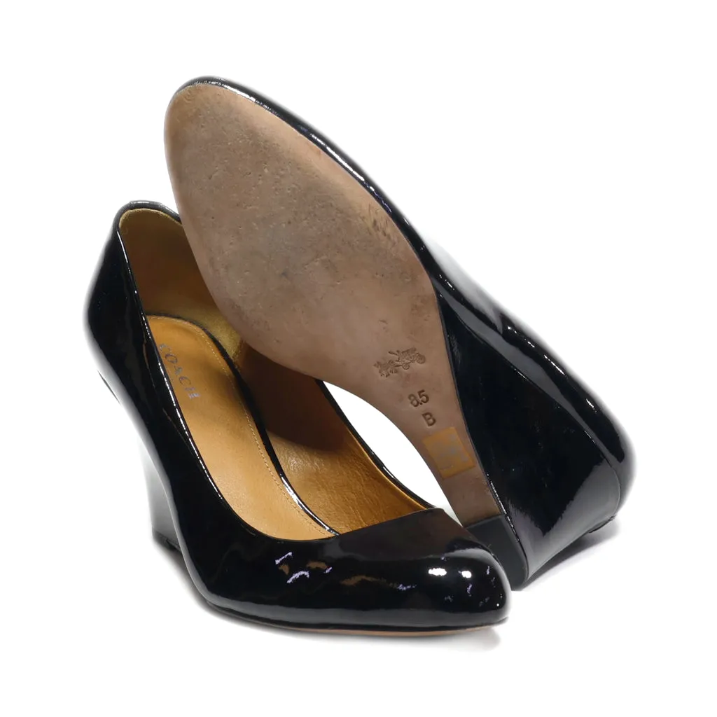 Coach Wedge Shoes Latex Black Colour For Women