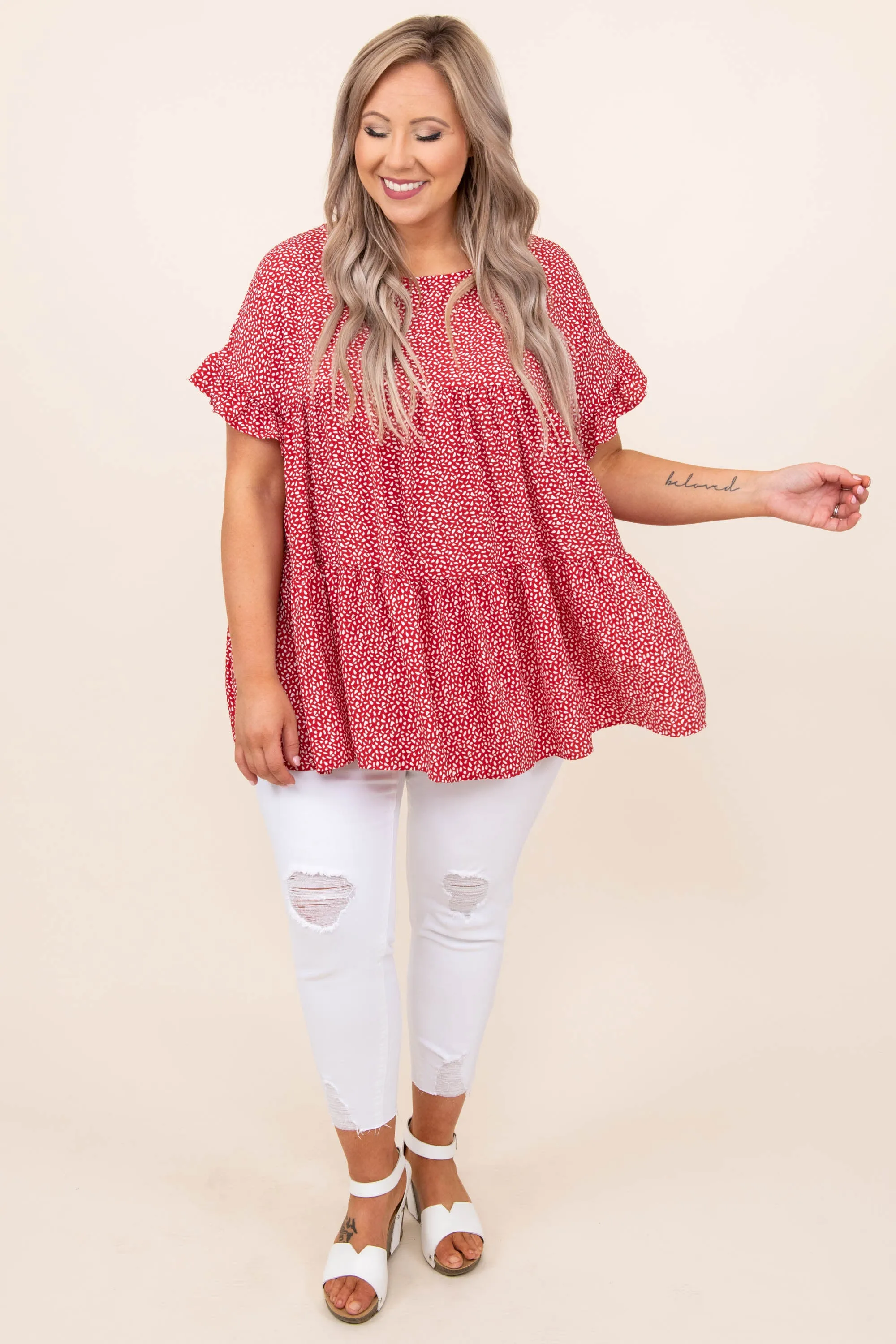 Coffee By Candlelight Top, True Red