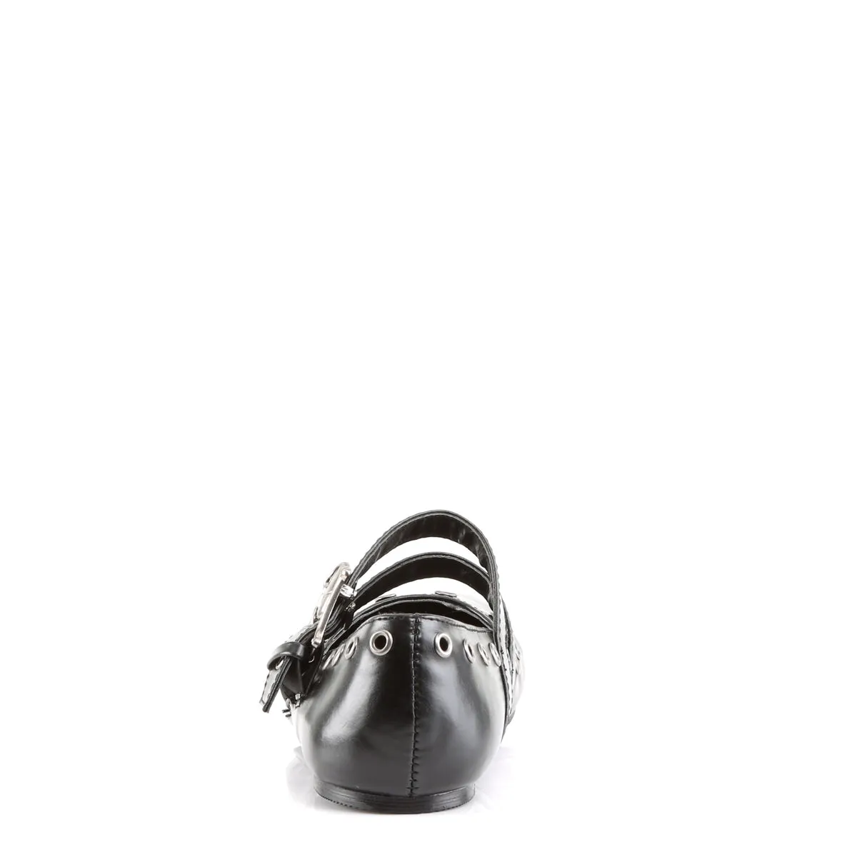 DAISY-03 Demoniacult Alternative Footwear Women's Skull Buckle Flats