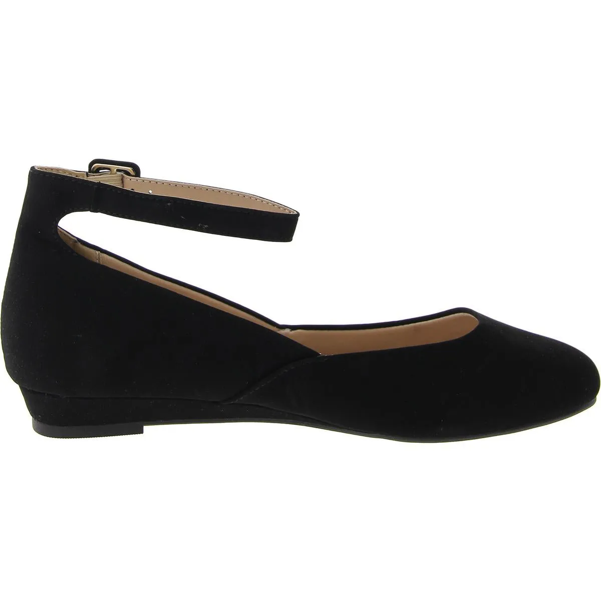 Dream Pairs Womens Faux Suede Ankle Strap Ballet Flats