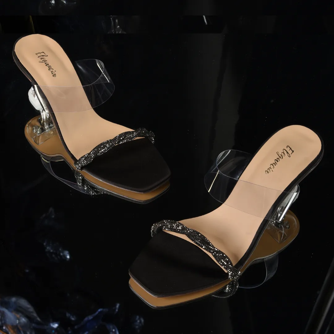 ELEGANCIA - Women Transparent Heels Spark