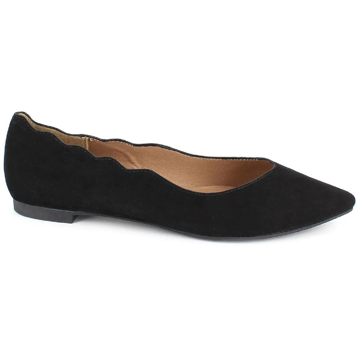 Esprit Womens Perri Picot Trim Slip On Ballet Flats