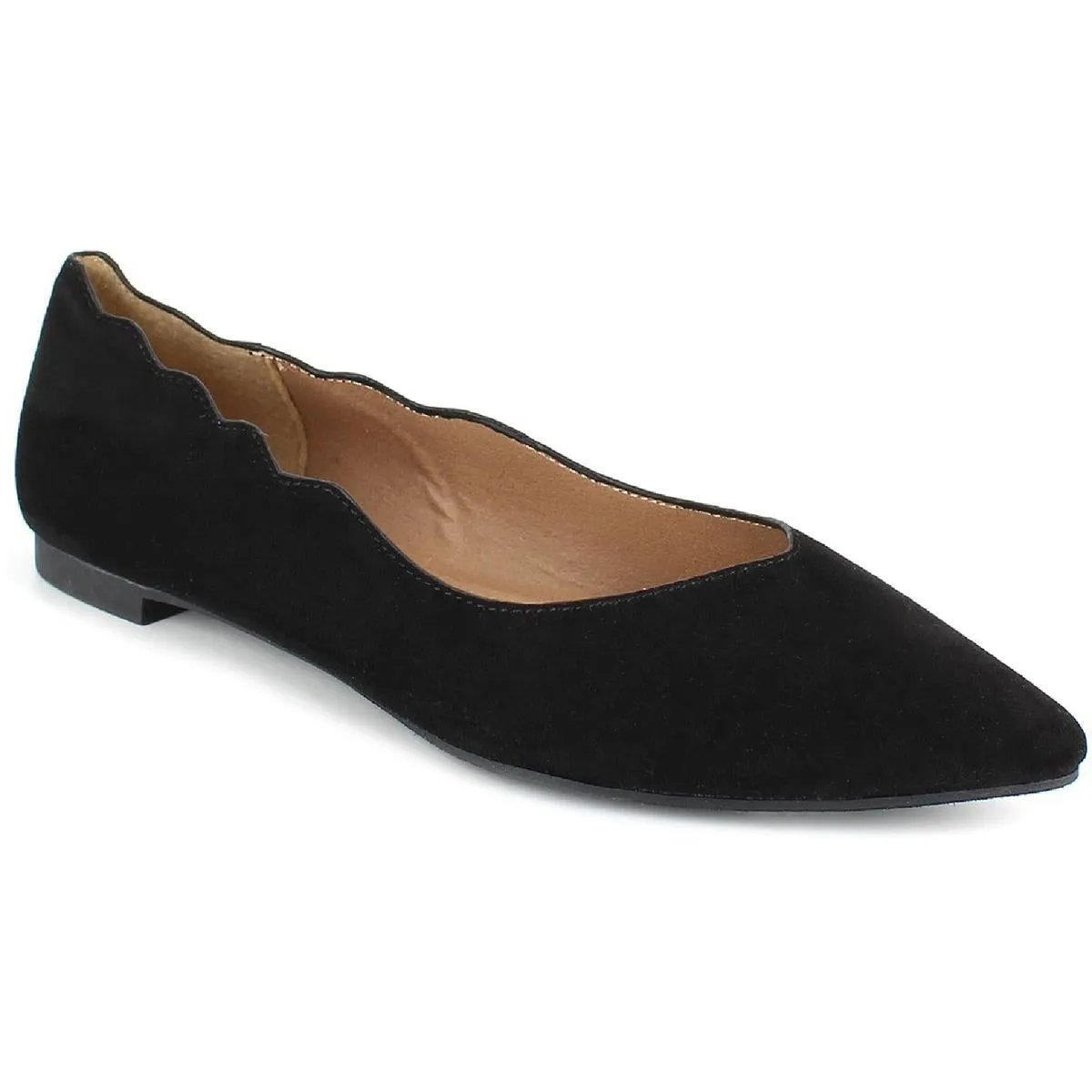 Esprit Womens Perri Picot Trim Slip On Ballet Flats