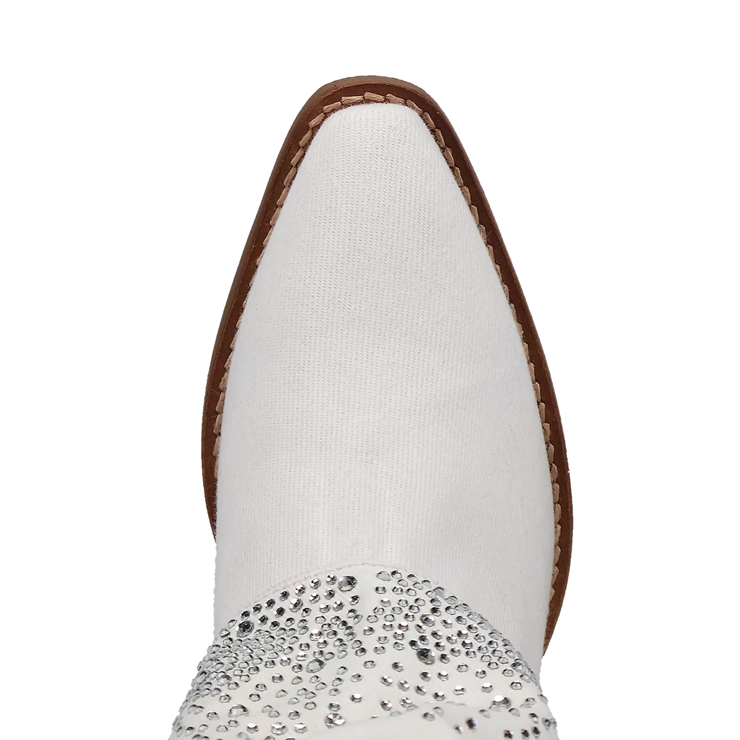 Eye Candy White Denim & Rhinestone Boot (DS) ~ BACKORDER DECEMBER 2024