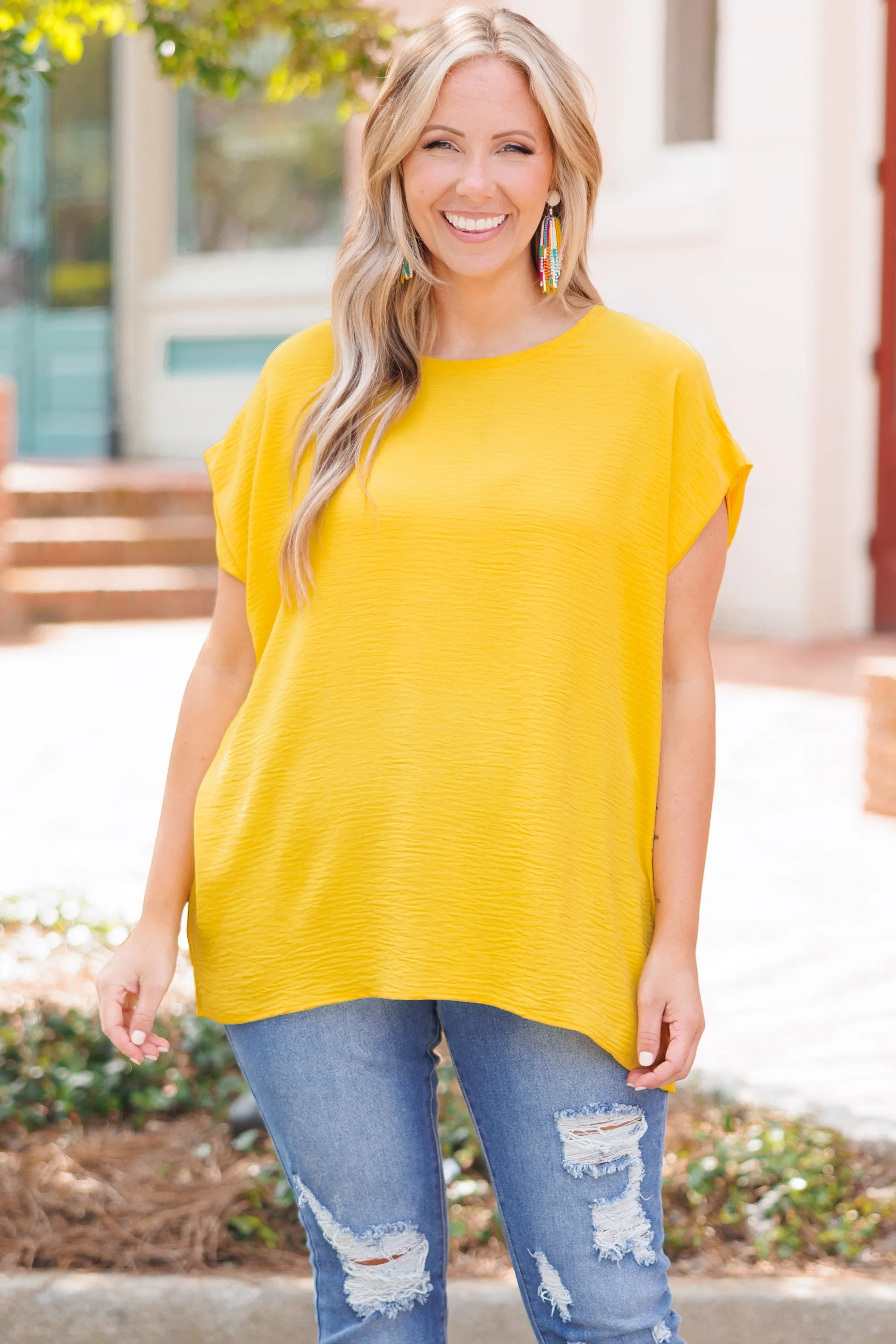 Fluttering Love Top, Yellow