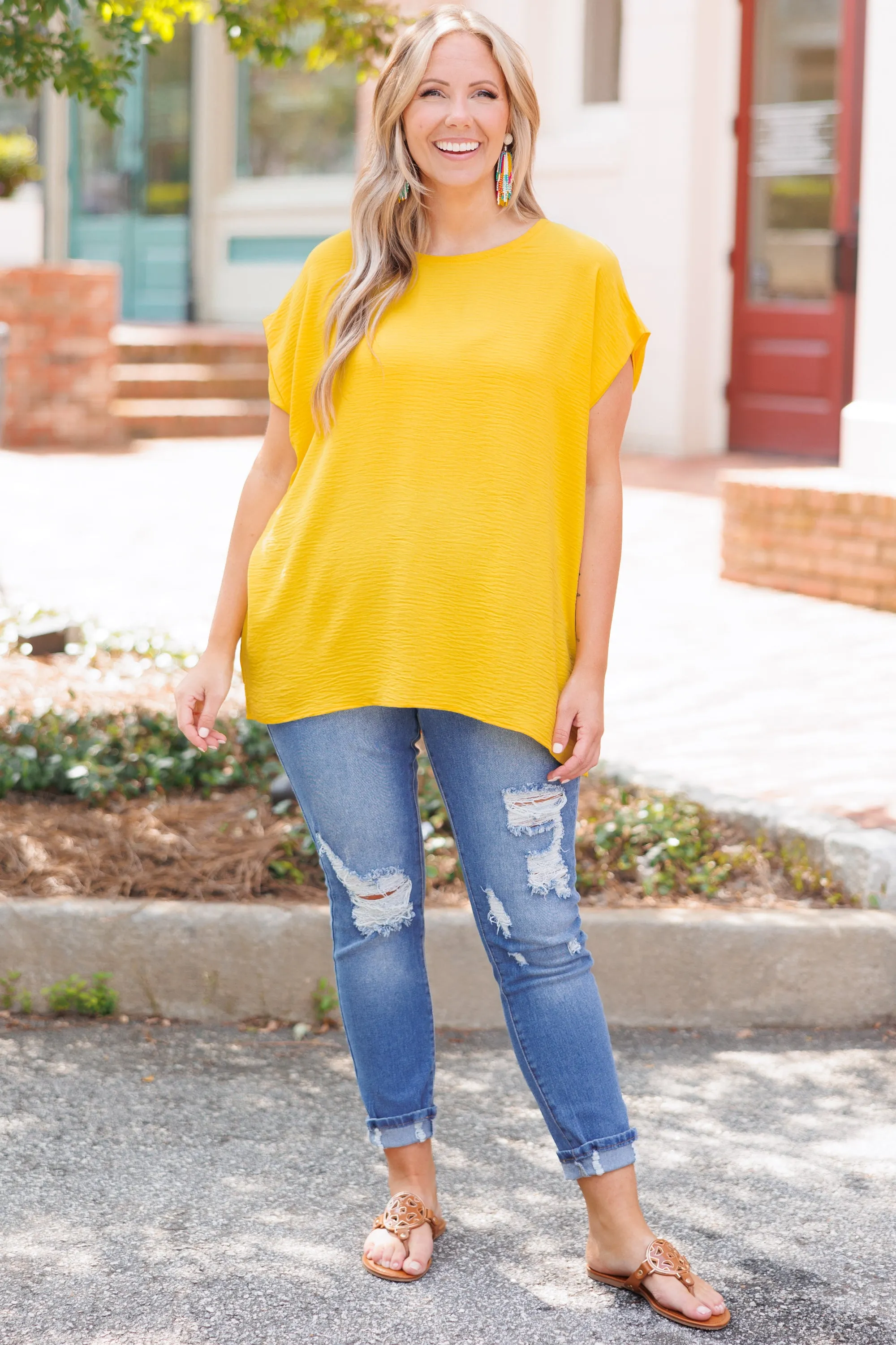 Fluttering Love Top, Yellow