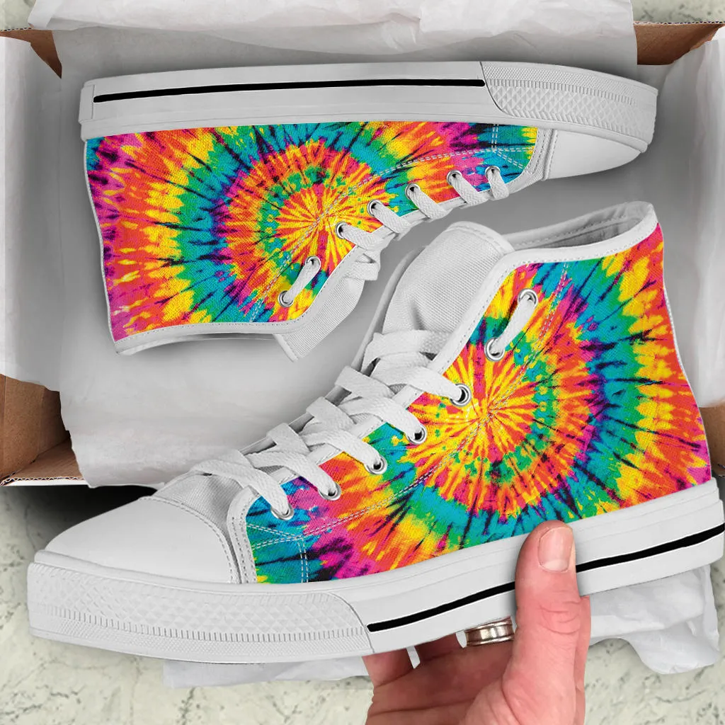 High Top Sneakers - Tie Dye Design #116 | Custom Canvas Shoes, Customized Birthday Gift Idea, Cool Unique, 90s Hip Hop, Back to School