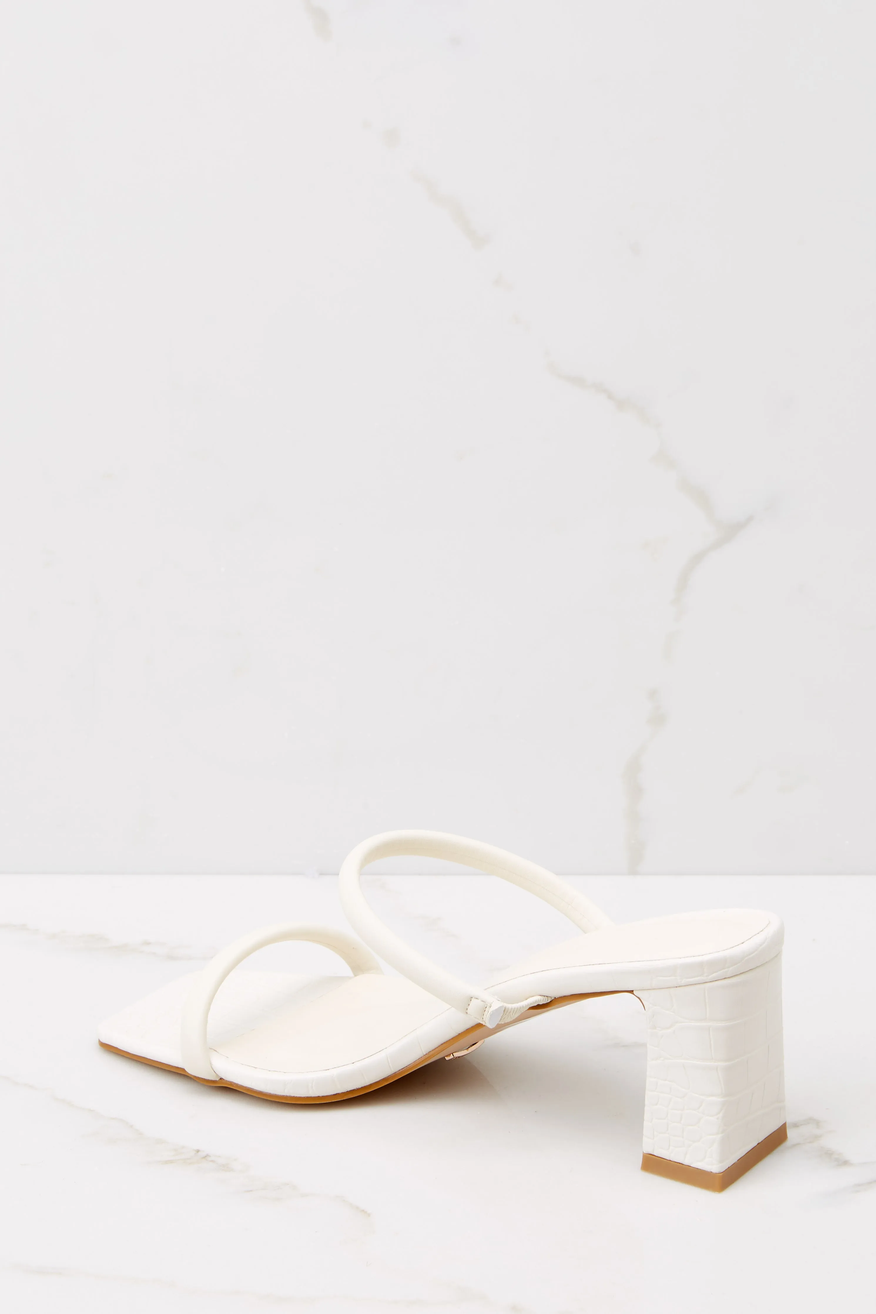 Idele Bone Croc Heels