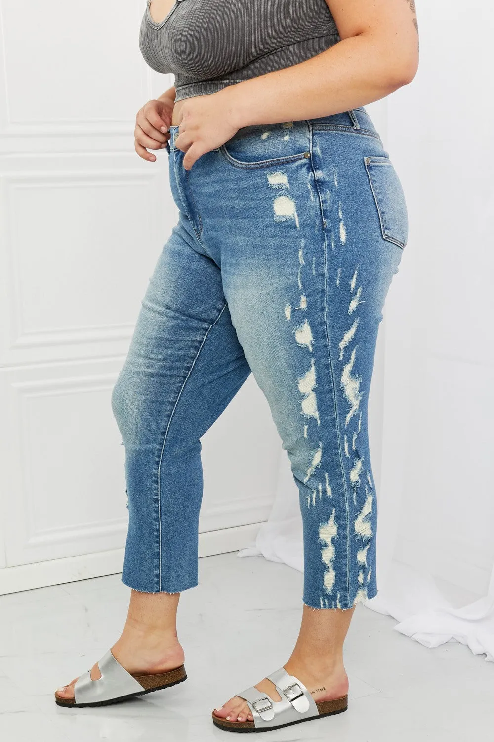 JB-Laila Straight Leg Distressed Jeans