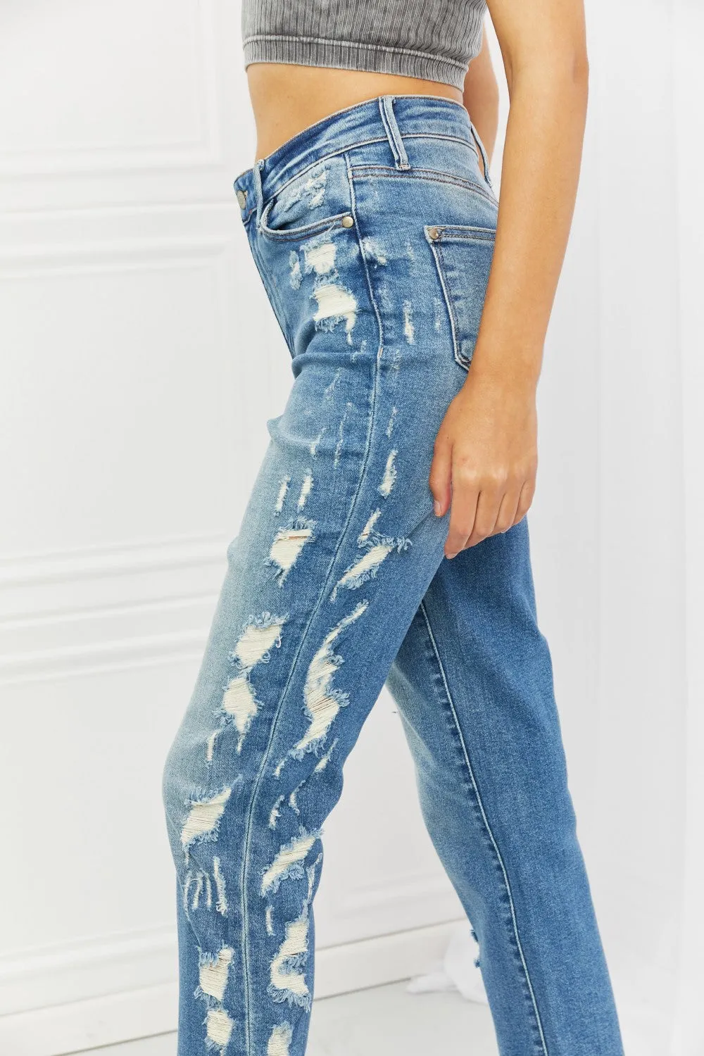 JB-Laila Straight Leg Distressed Jeans