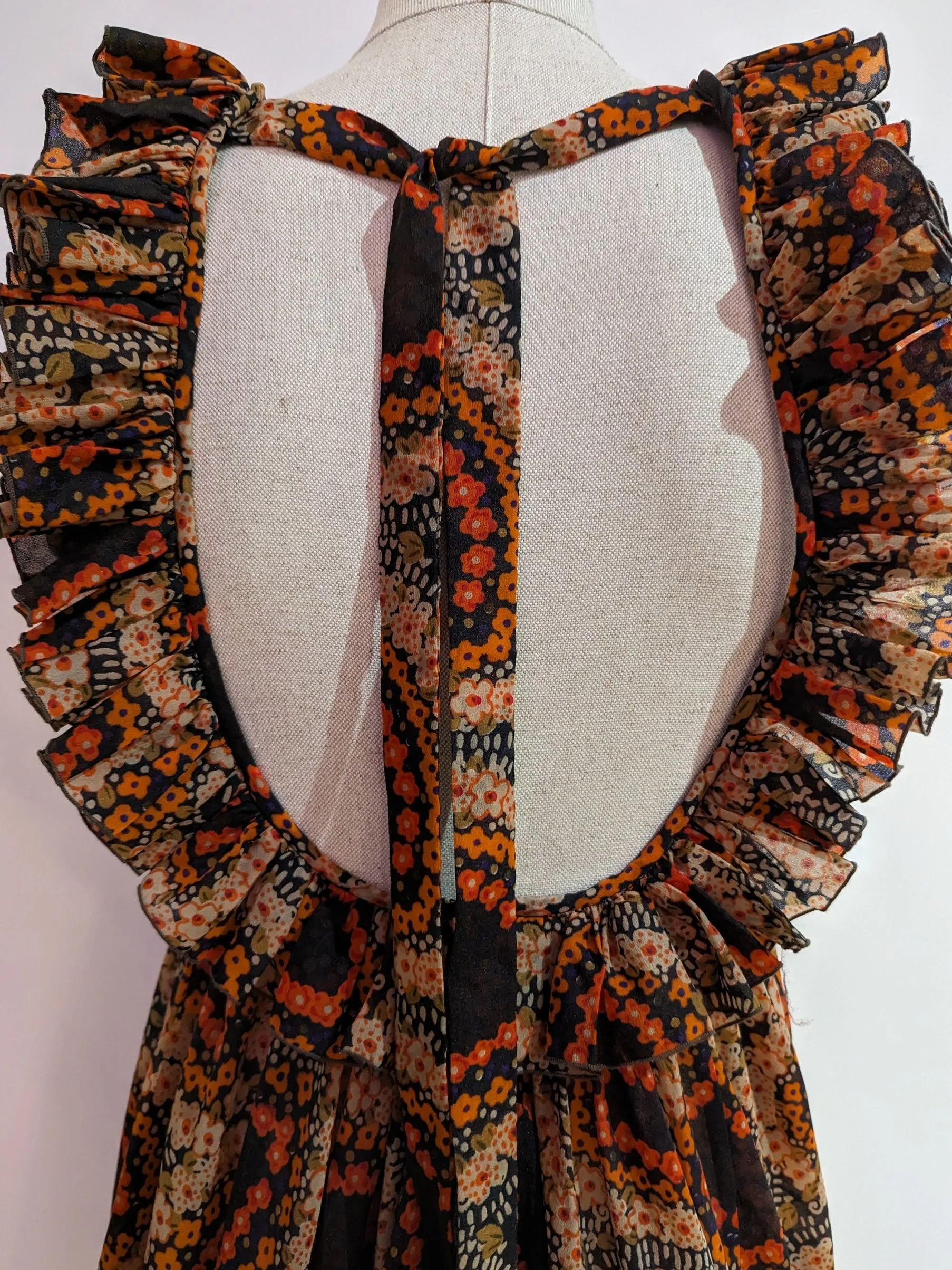 Jean Varon Early 70s Evening Summer Boho Maxi Patterned Dress