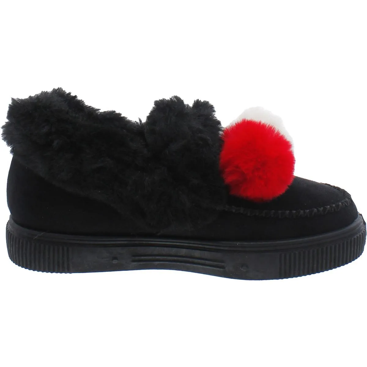 Journee Collection Womens Faux Fur Faux Suede Slip-On Sneakers