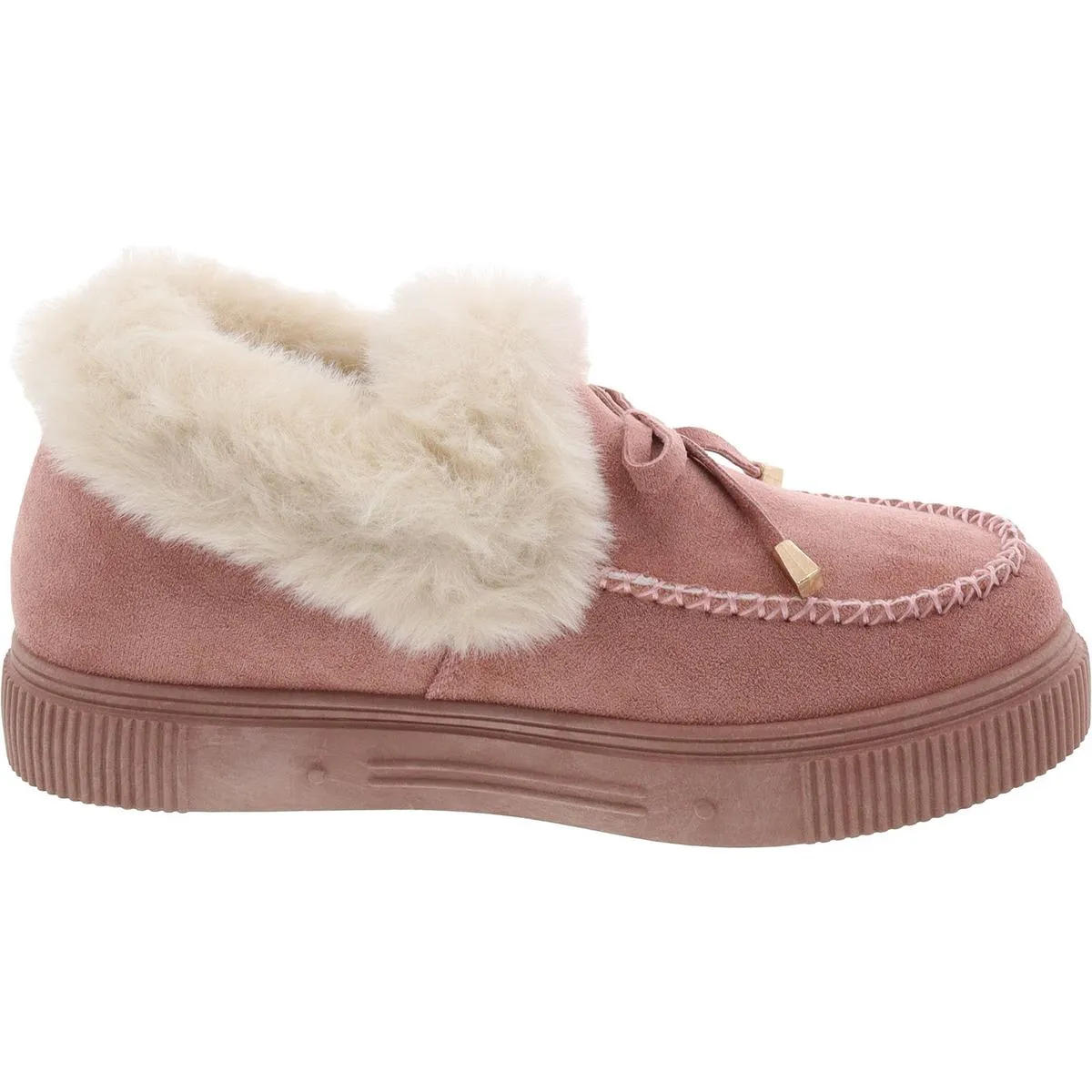 Journee Collection Womens Faux Fur Faux Suede Slip-On Sneakers
