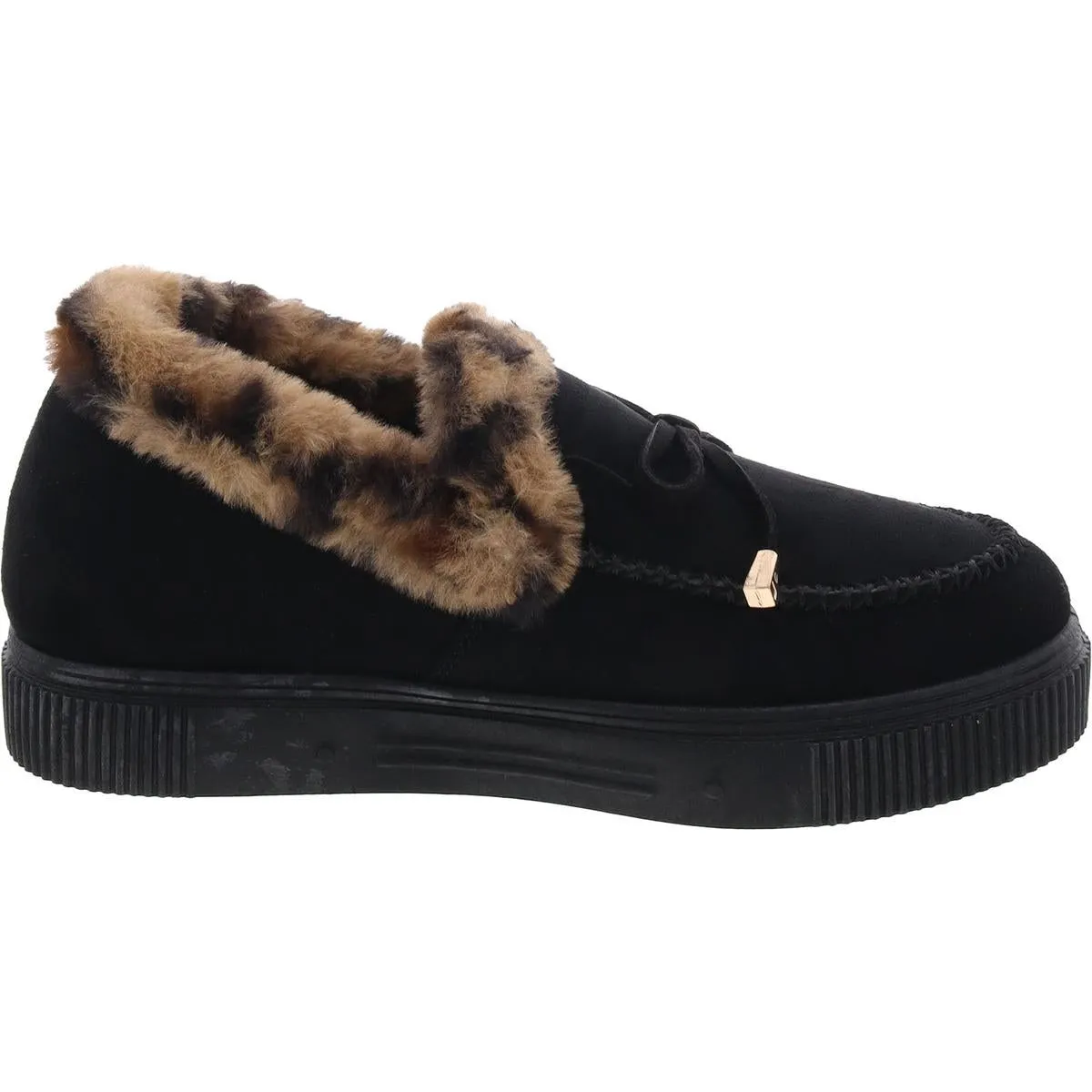 Journee Collection Womens Faux Fur Faux Suede Slip-On Sneakers