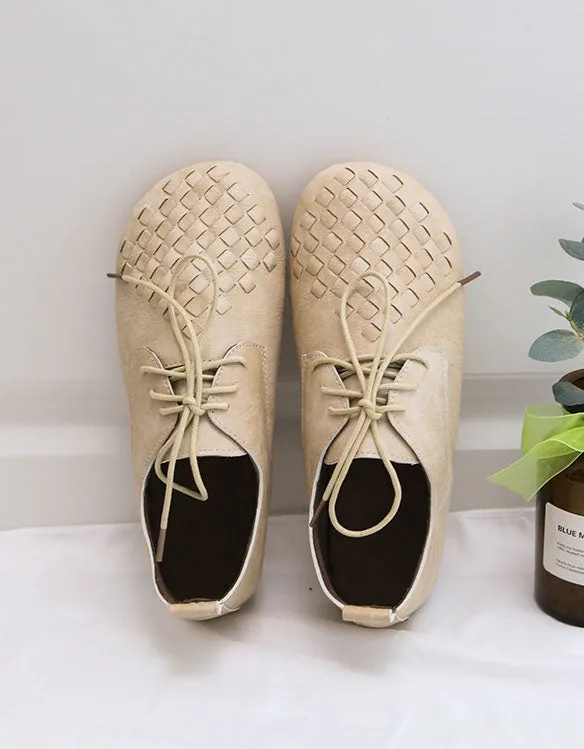 Leather Woven Light-weight Comfortable Spring Flats