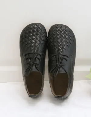 Leather Woven Light-weight Comfortable Spring Flats