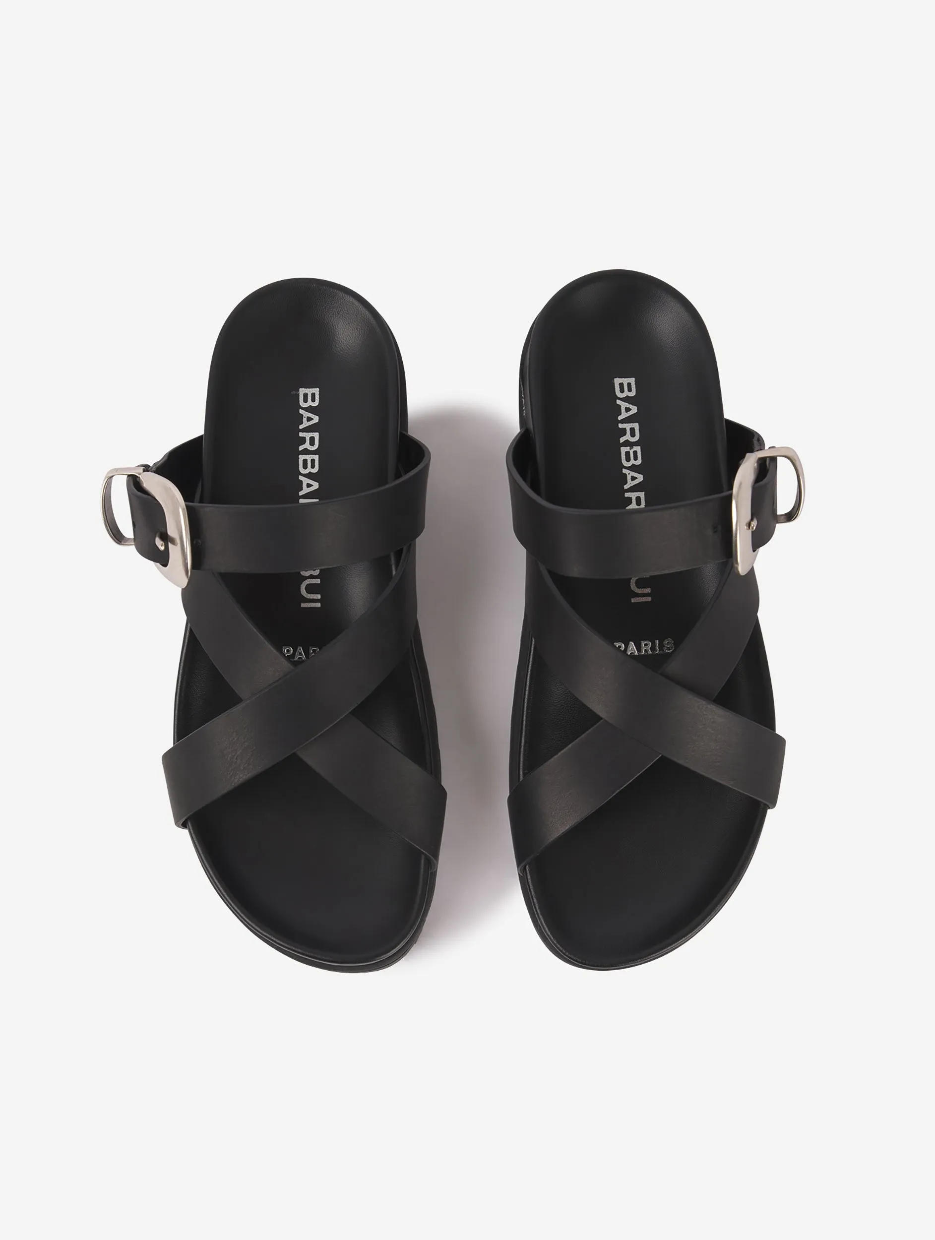 MULES ANATOMIQUES EN CUIR NOIR