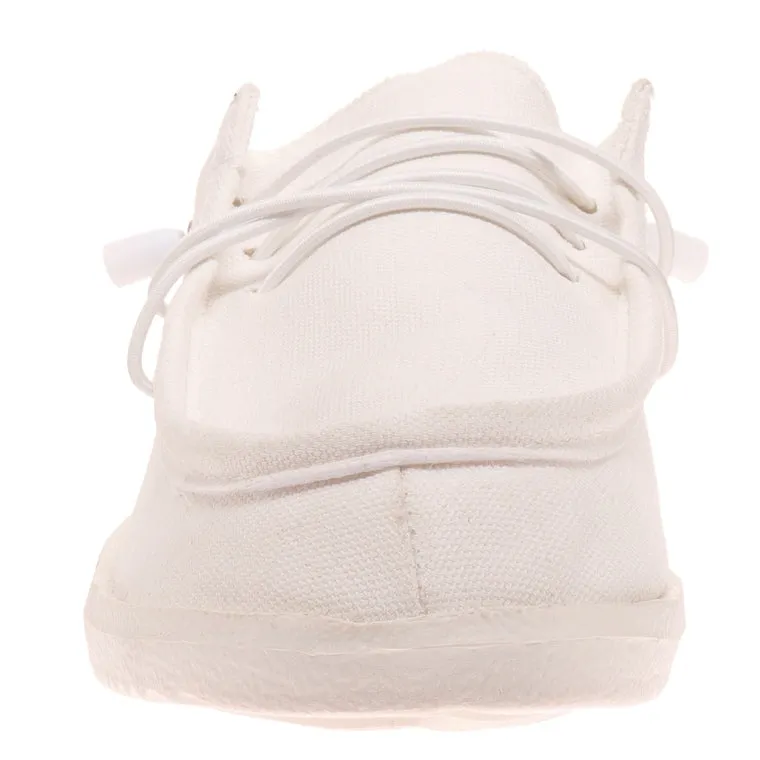 Outwoods White Flat Sneakers with Laces