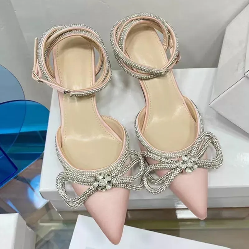 Pointed toe buckel strap high heel