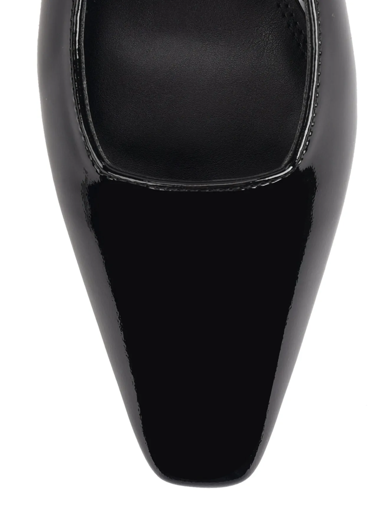 Renee Slingback Block Heels - Black Patent Leather