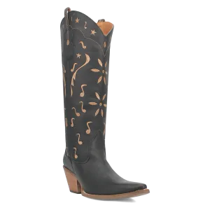 Rhymin Black Leather Boots (DS)
