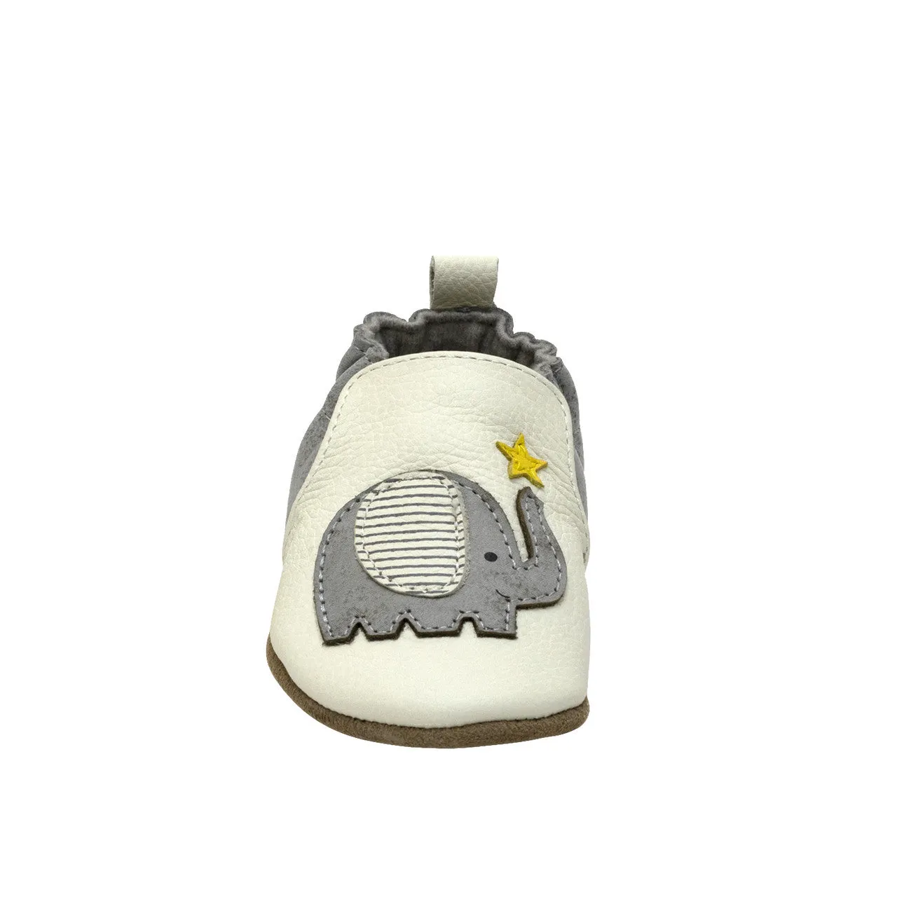Robeez Elephant Stars | Ivory Infant Soft Sole Bootie