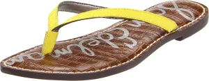 Sam Edelman Gracie Citrine Thong Slip On Open Rounded Toe Slides Flats Sandals