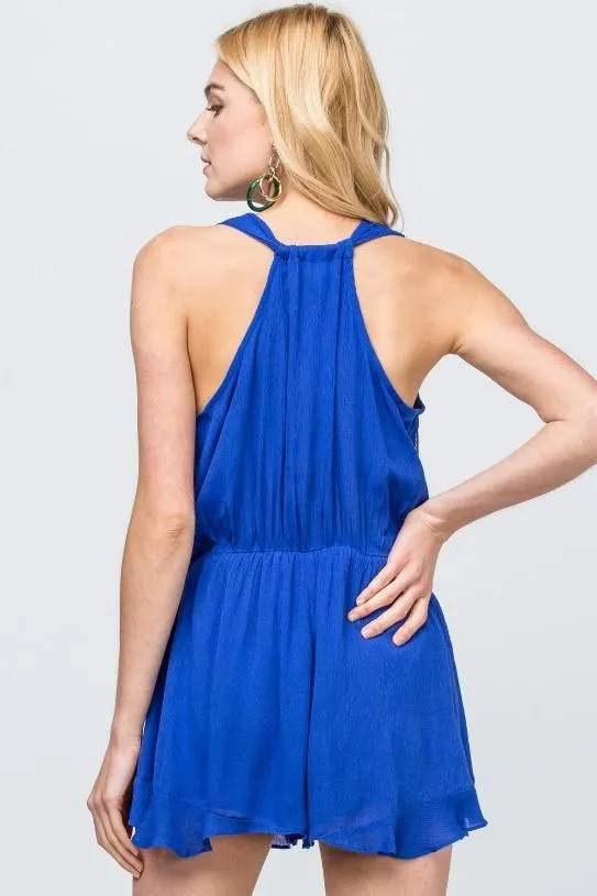 Sleeveless Floral Lace Embroidered Romper by Entro