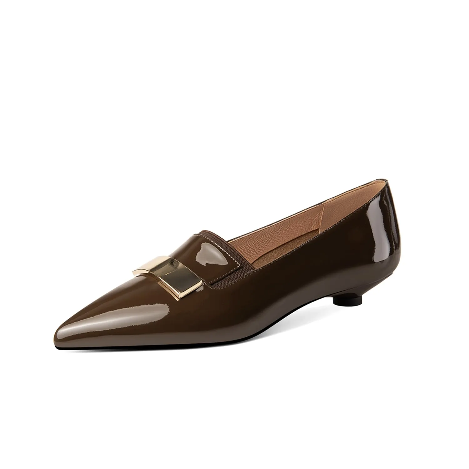 TinaCus Women's Handmade Patent Leather Pointed Toe Slip On Comfortable Shoes
