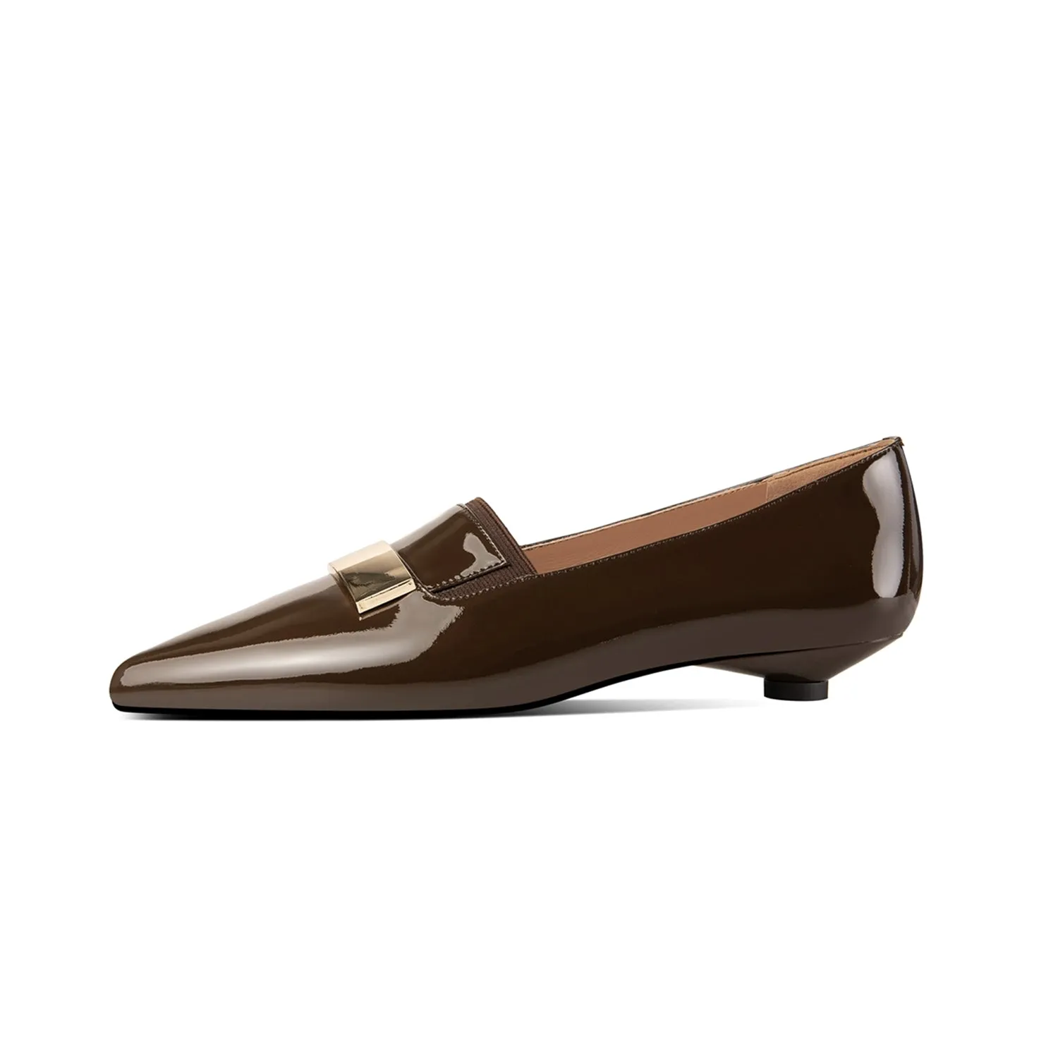 TinaCus Women's Handmade Patent Leather Pointed Toe Slip On Comfortable Shoes