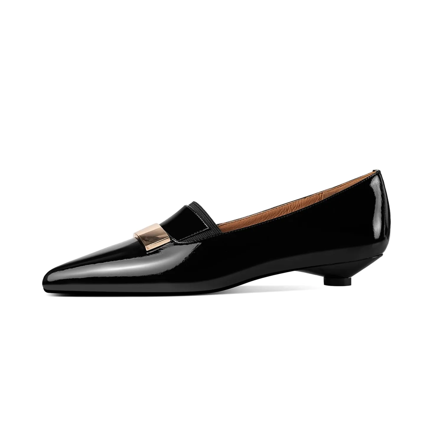 TinaCus Women's Handmade Patent Leather Pointed Toe Slip On Comfortable Shoes