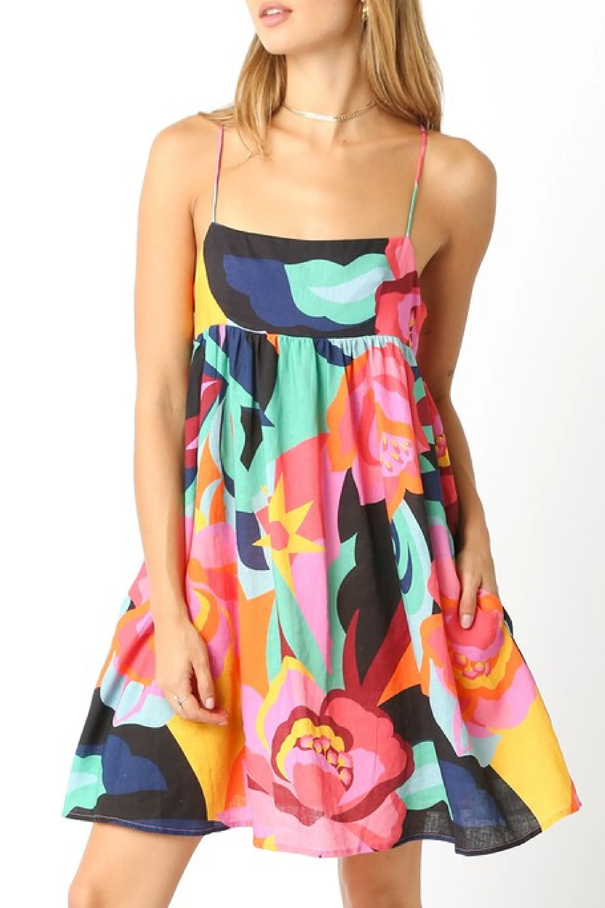 Waitlist 4/4 ♥ Tyra Sleeveless Floral Print Mini Dress