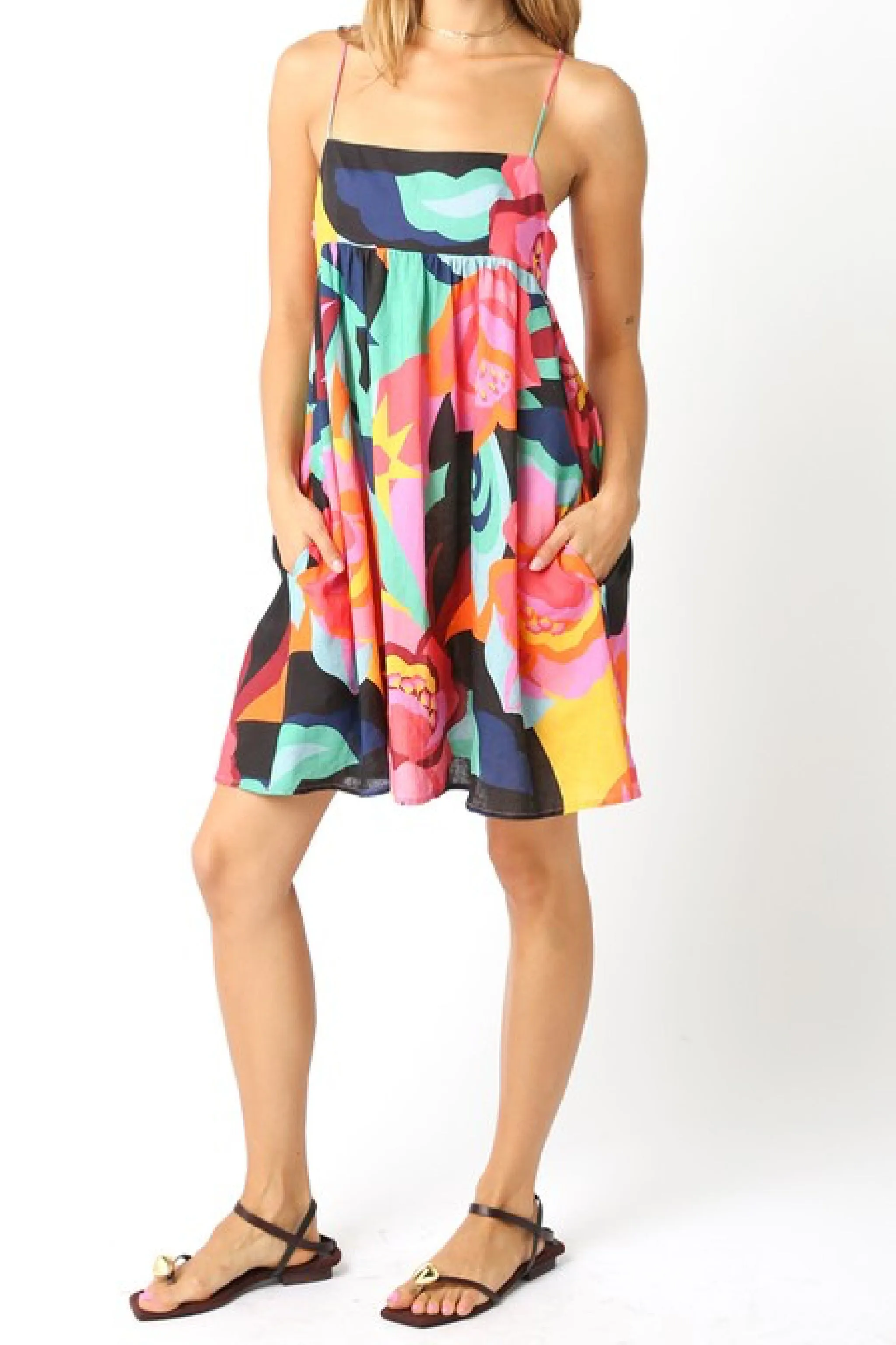 Waitlist 4/4 ♥ Tyra Sleeveless Floral Print Mini Dress