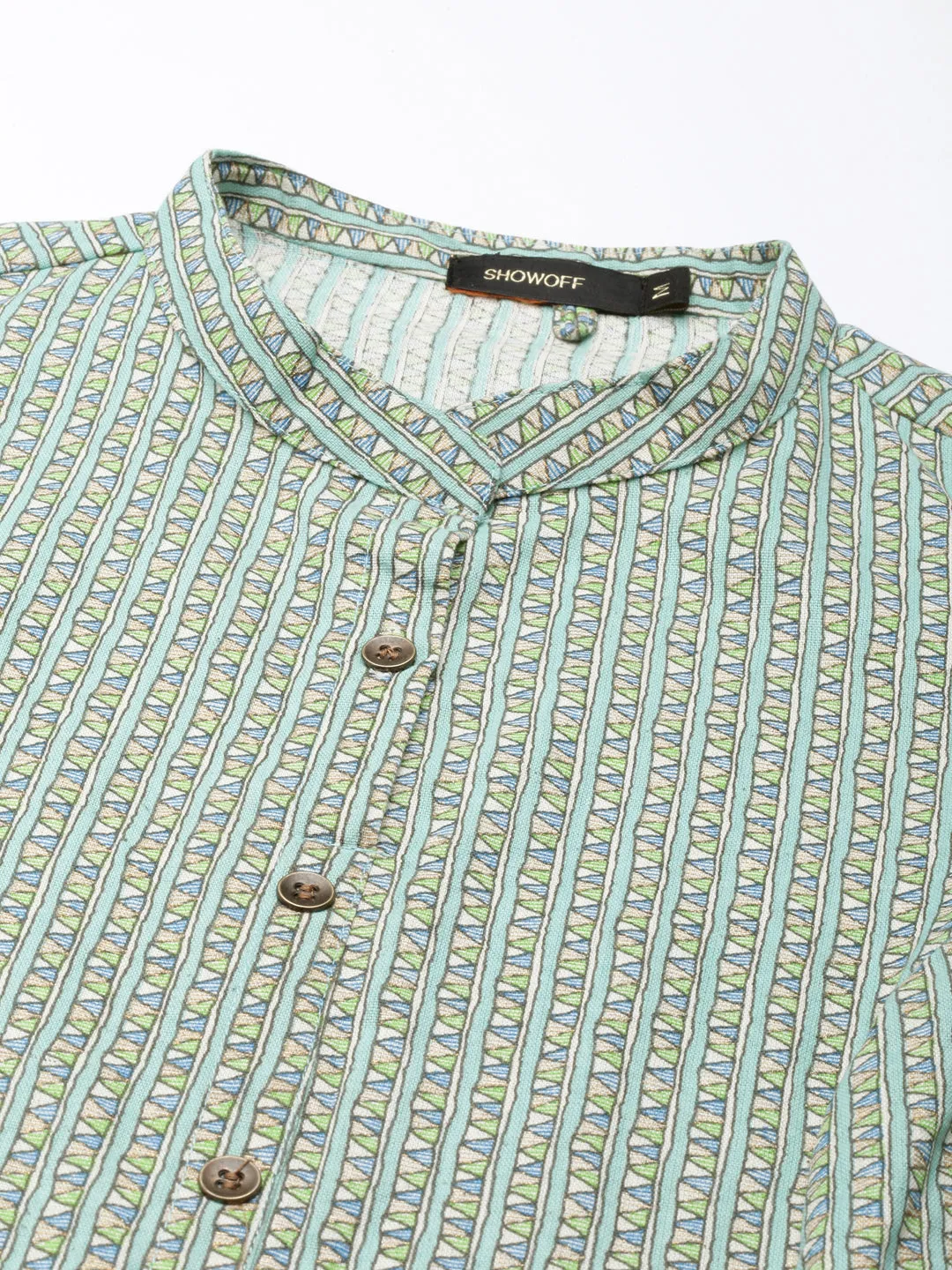 Women Green Geometrical A-Line Kurta
