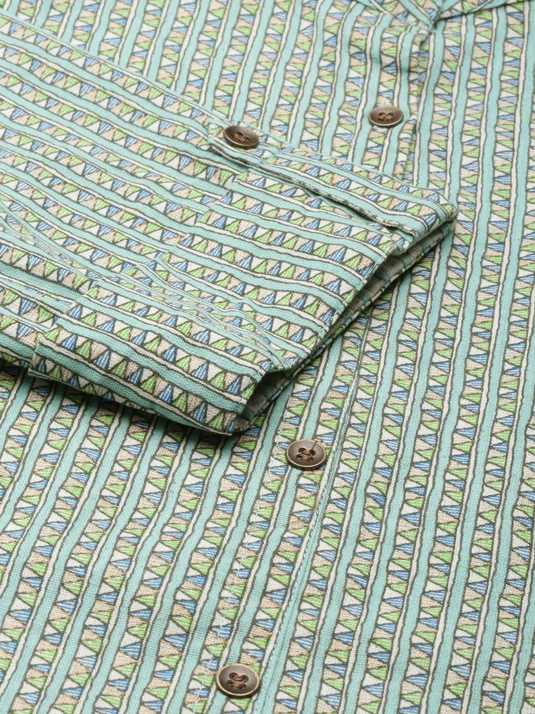 Women Green Geometrical A-Line Kurta