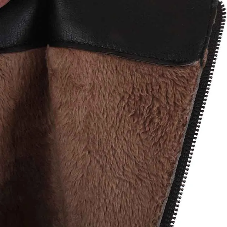 Women's Patent Leather Chunky Heel Knee High Boots