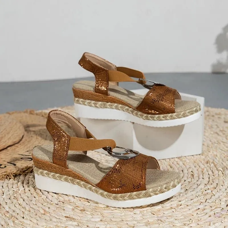Women's Wedges Sandals | 6cm Heel | PU Upper & Rubber Outsole | Open Toe