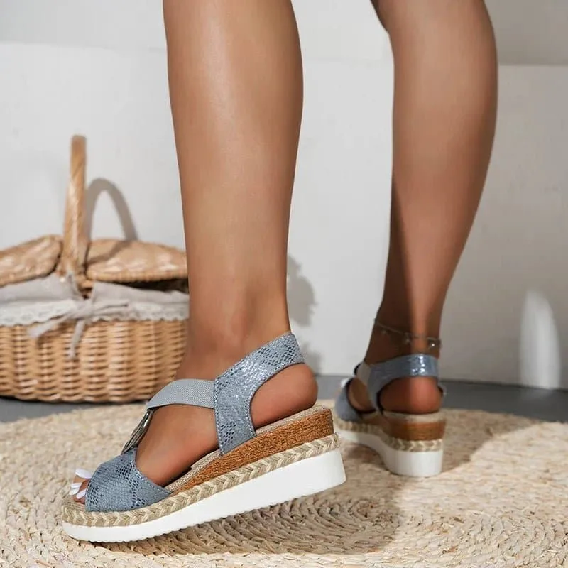 Women's Wedges Sandals | 6cm Heel | PU Upper & Rubber Outsole | Open Toe