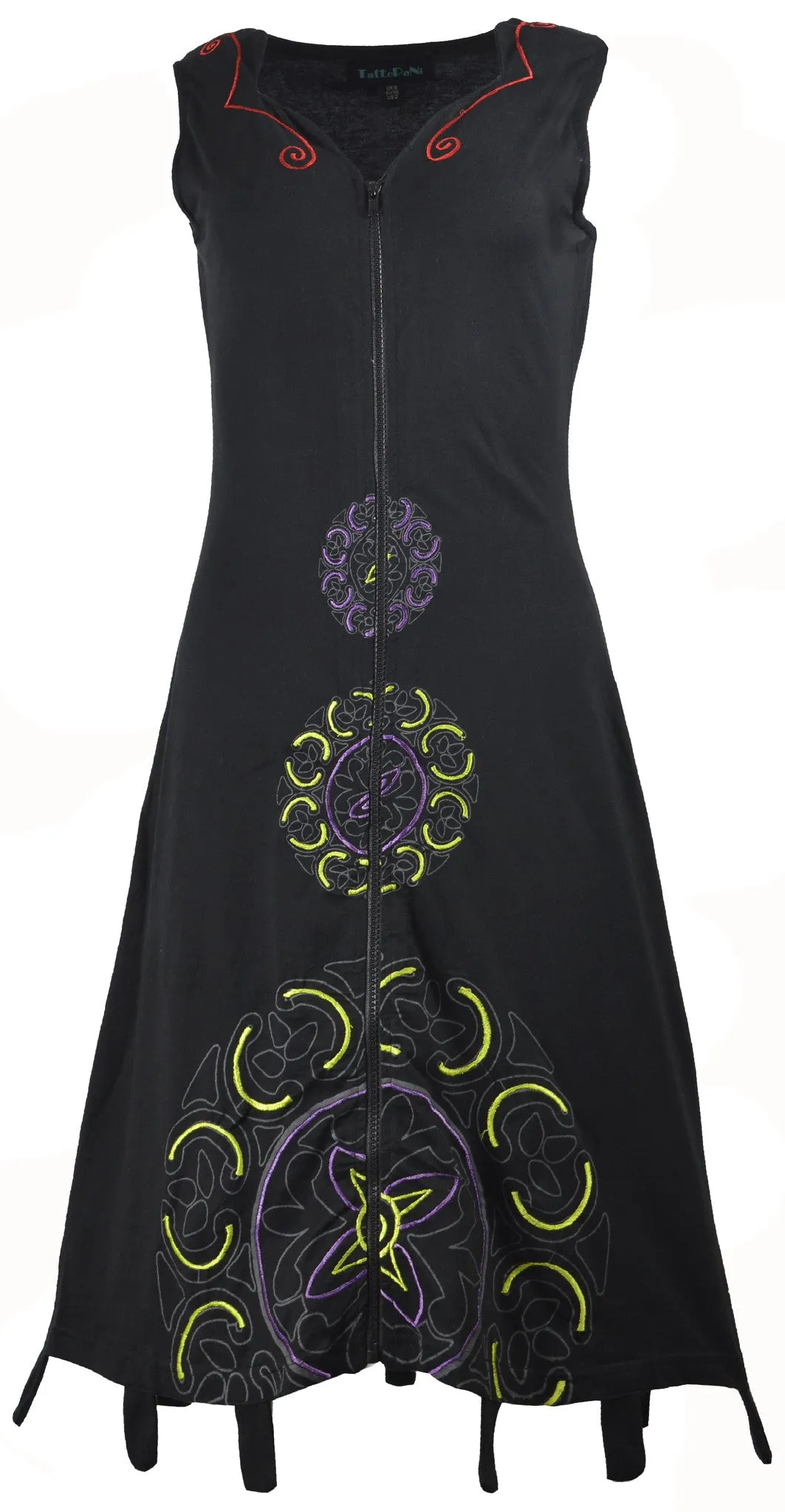 Zip Closure Black Sleeveless Dress.(No Exchange/ No Refund)